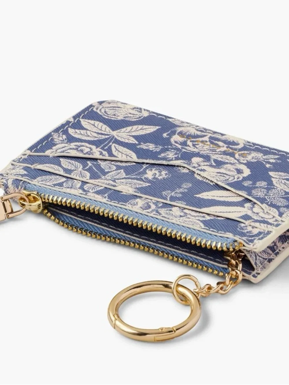 Rifle Paper Co. English Rose Card Case Key Ring Holder